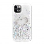 Wholesale Love Heart Crystal Shiny Glitter Sparkling Jewel Case Cover for iPhone 12 Mini 5.4 (Clear)